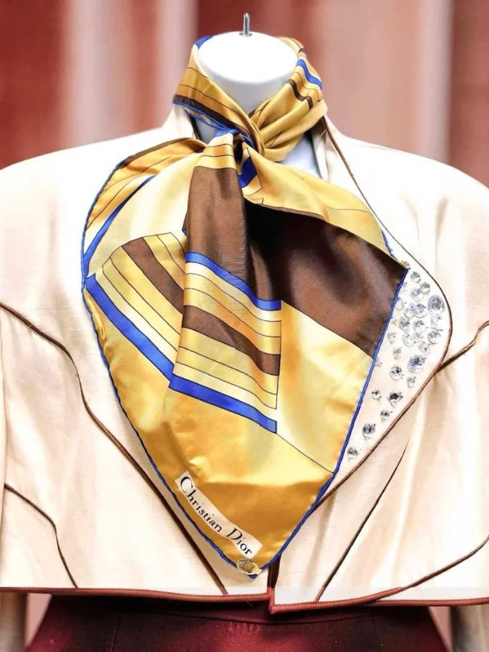 New-Christian Dior  silk Satin Neck-kerchief 20